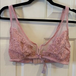 Savage X Fenty Pink Lace Embroidered Bralette